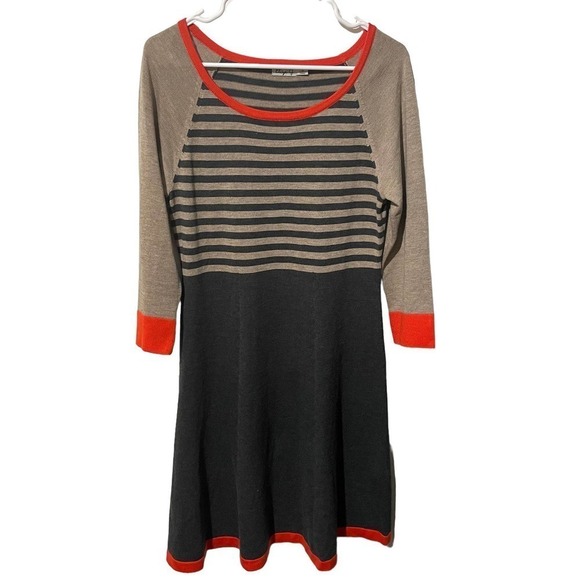 𝅺eliza J Knit Striped Sweater Dress With 3/4 Sleeves - Picture 1 of 4